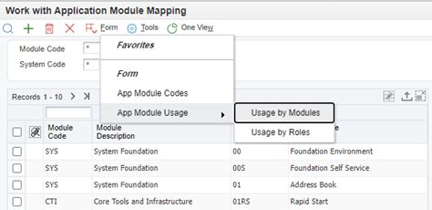 understanding work  application module mapping