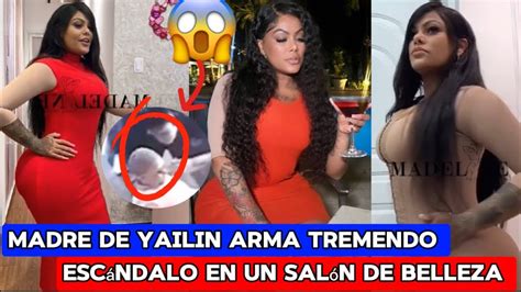 Madre de Yailin Wanda arma tremendo escándalo en un salón YouTube