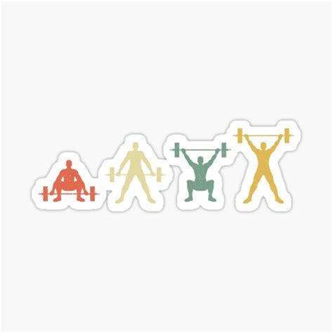 Retro Weightlifting Deadlift Fitness Gym Design Sticker For Sale By