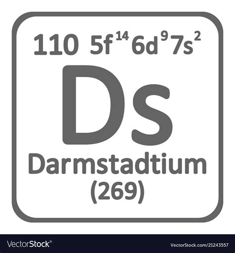 Periodic table element darmstadtium icon Vector Image