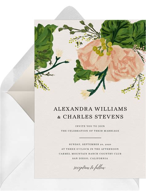 Rustic Bouquet Invitations Greenvelope