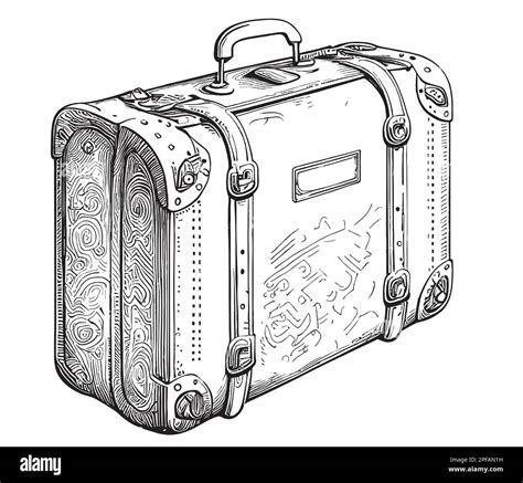 Retro Suitcase Sketch Hand Drawn In Doodle Style Illustration Stock