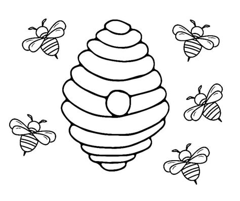 Coloriage Abeilles Mignonnes Et Ruche T L Charger Et Imprimer Gratuit