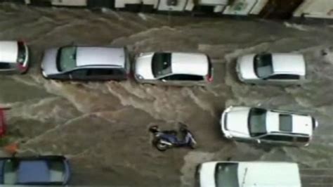 Footage Captures Sicily Storm That Turns Roads To Rivers BBC News