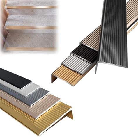 Stair Nose Molding Aluminium Alloy Anti Slip Stair Nosing Metal Step Edging Trim