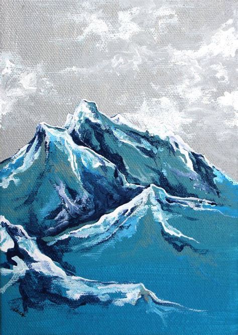 Snowy Rocky Mountain Acryl Kunstdruck Acrylicart Snowy Rocky Mountain