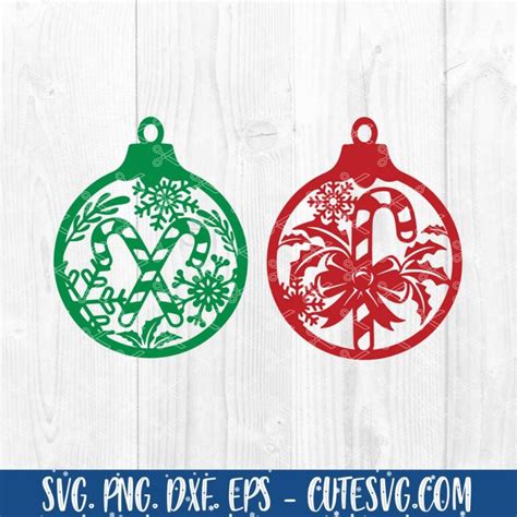 Christmas Ornament SVG Bundle, Round Christmas SVG, Xmas SVG