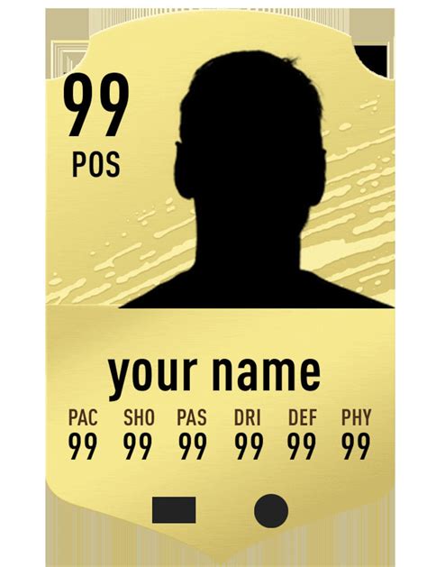 Fifa Card Template Editable Png Or Svg Fut Card Etsy