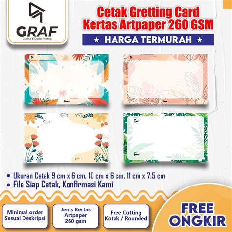 Jual Cetak Kartu Ucapan Greeting Card Lucu Bisa Custom Cutting Part 1