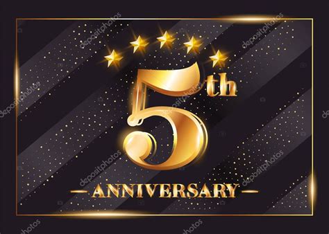 Logo De Vector De Celebración De Aniversario De 5 Años 5 º Aniversario