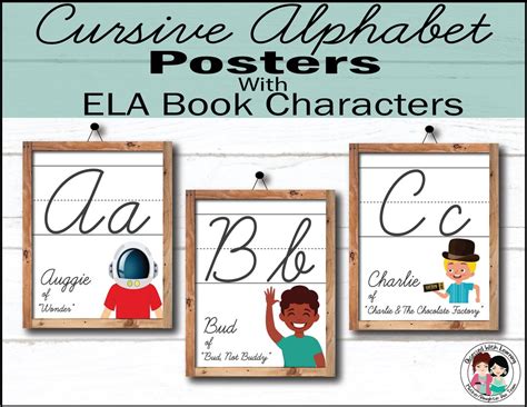 Cursive Alphabet Posters, Alphabet Bulletin Board, English Classroom Décor, Farmhouse Classroom ...