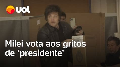 Eleição Argentina Javier Milei Vota Aos Gritos De ‘presidente Em 2º Turno Youtube