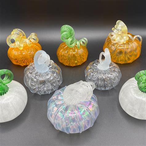 Mini Glass Pumpkin Etsy