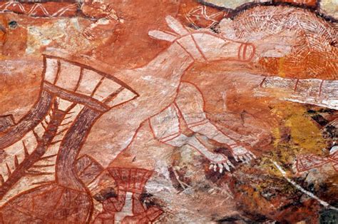 Arte Aborigen De La Roca Kakadu Imagen De Archivo Imagen De Textura