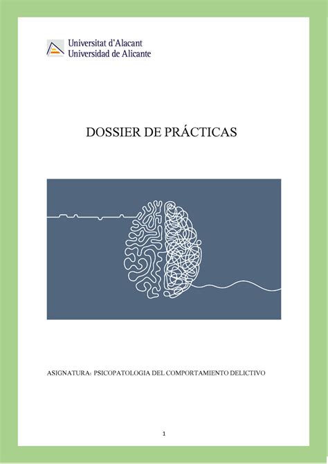 Dossier De Pr Cticas Dossier De Pr Cticas Asignatura Psicopatologia