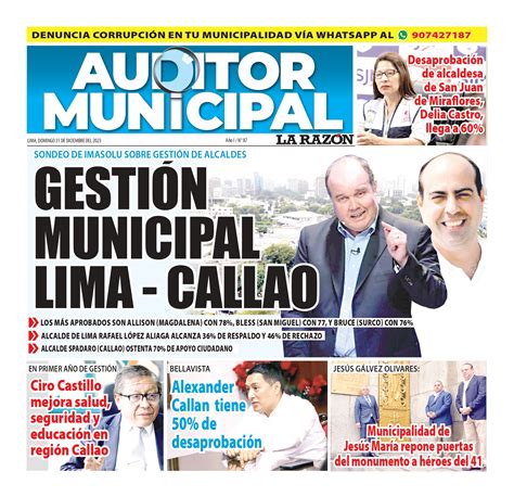 Evaluaci N De La Gesti N Municipal De Alcaldes De Lima Y Callao La Raz N