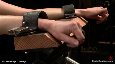 Slave Pussy Toyed On Device Bondage