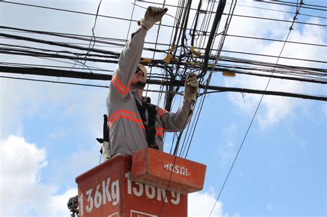 Celesc realiza limpeza de postes em Joaçaba para a retirada de cabos e