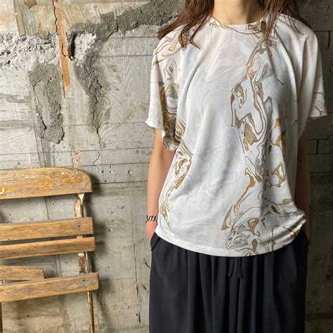 Pas Deux Pareils【パ・ドゥ・パレイユ】ビッグ Tシャツ 2pct−002su White Marble Size 1