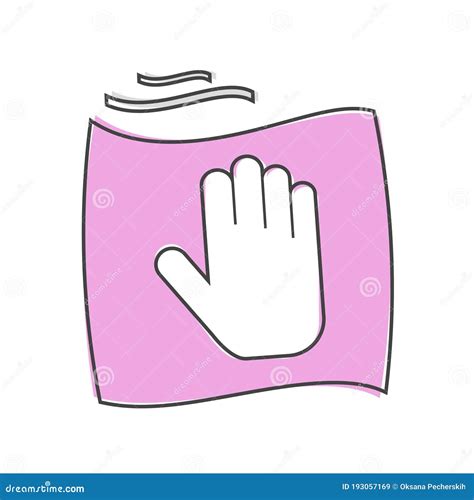 Vector Icon Hand And Rag Symbol Cleaning And Cleanlines Cartoon Style