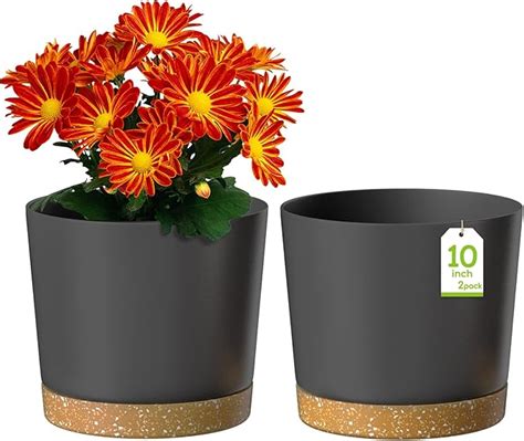 ZMTECH Pots de Fleurs de 25cm Jardinières Modernes avec Trous de