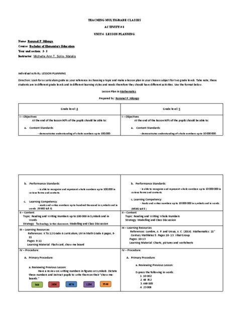 Teaching Multigrade Classes | Download Free PDF | Lesson Plan | Teaching 
