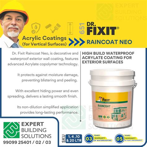 Waterproofing Coating 651 DR FIXIT RAINCOAT NEO 20 LTR At Rs 5000