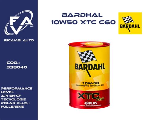 Olio Motore Bardahl 10W50 XTC C60 1 Lt 338040 F A V Di Amorelli