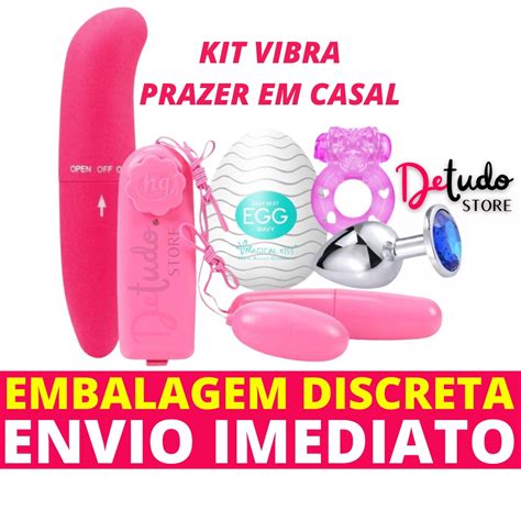 Kit Sex Shop 5 Itens Vibrador Feminino Golfinho Bullet Penetrável