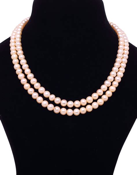 Daring Round Pink Freshwater Pearl Necklace Mangatrai Gems And Jewels