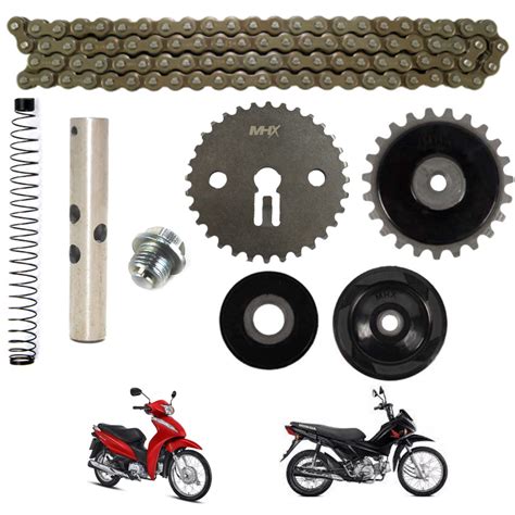 Kit Tensor Coroa Corrente Comando Honda Biz I Pop Shopee Brasil