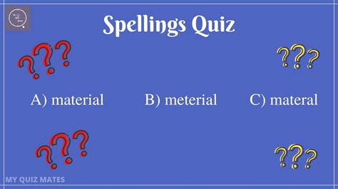 Spelling Quiz Part 2 Spelling Test Find The Correct Spelt Word