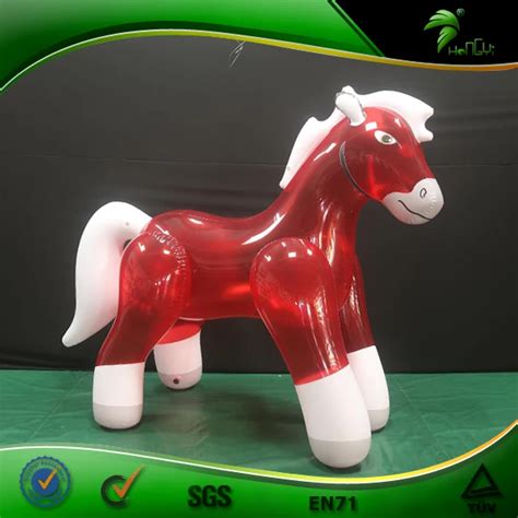 Hongyi Sph Inflatable Horse Toy Shiny Inflatable Red Horse Squeaky