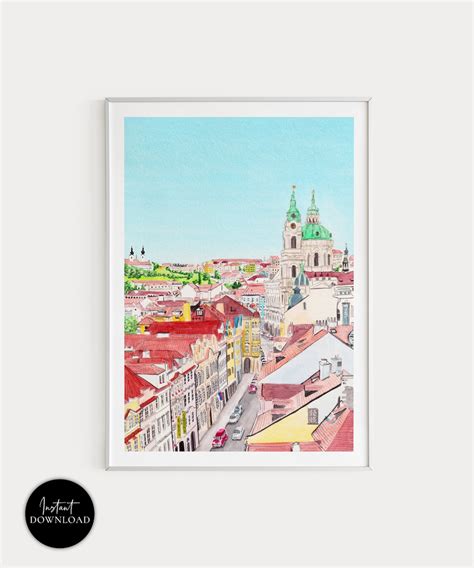 Prague Art Print Czech Republic Wall Art Prague Cityscape - Etsy