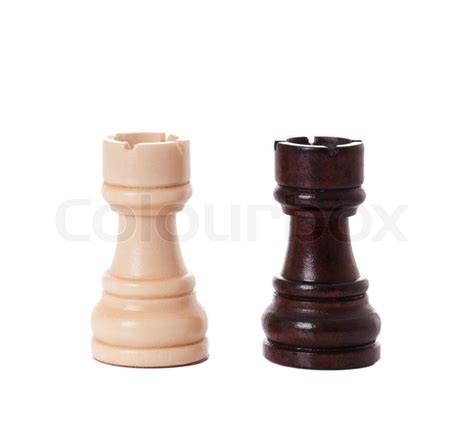 Black and white chess pieces isolated ... | Stock image | Colourbox