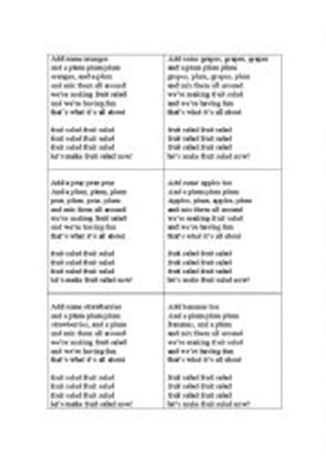 Fruit Salad - a song-based activity card for pairwork/ groupwork - ESL ...