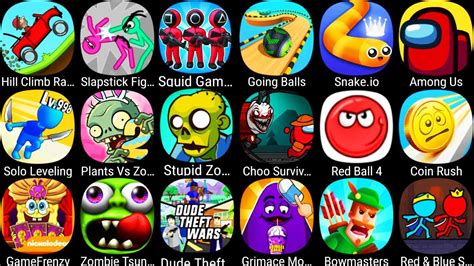 Plants Vs Zombies 2 Red Ball4 Angry Birds Stumble Guys Bowmasters