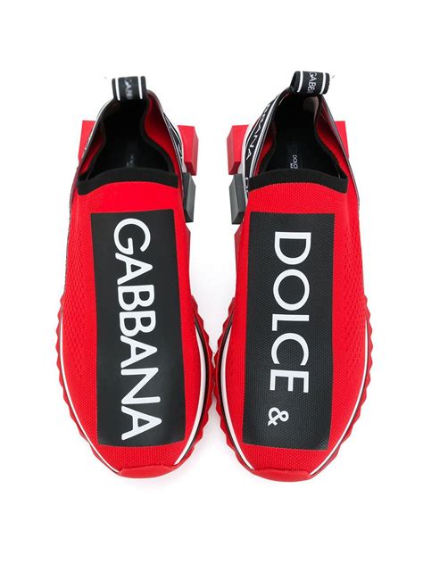 Dolce And Gabbana Sorrento Logo Sneakers Red Farfetch