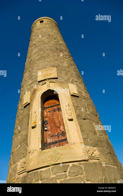 Pencil monument to Battle of Largs in holiday town of Largs on the ...