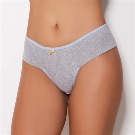 Tanga Pala Dupla Em Cotton Mescla Lingerie Br Atacado Para