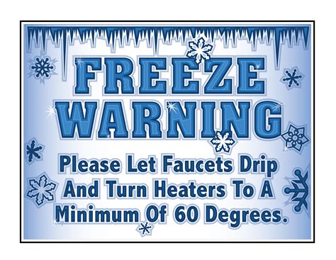 Buy our "Freeze Warning" coroplast sign from Signs World Wide