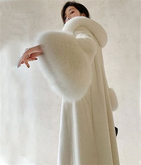 Samantha White Fur Coat