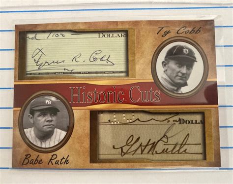 Ty Cobb Babe Ruth 2020 Historic Cuts Dual Facsimile Signature Edition