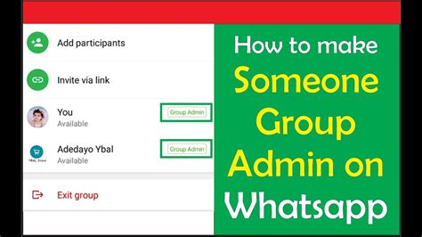 How To Make Someone Group Admin On Whatsapp Youtube