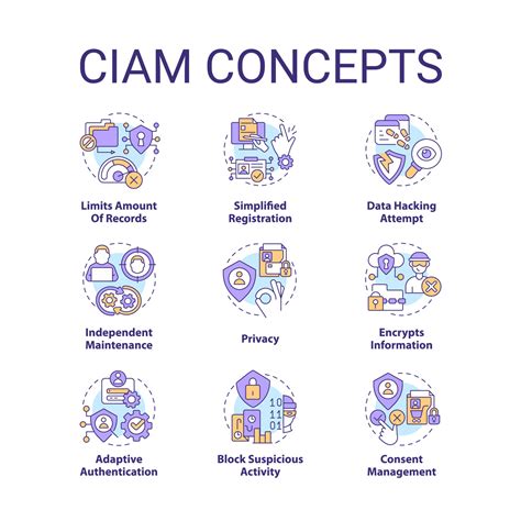 Ciam Concept Icons Set Customer Identity And Access Management User