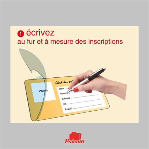 Carte Plastique D Identification Grand Format X Mm Avec Rabat Psicom