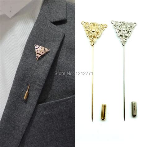 10pcs Men Brooches Collar Pin Shape Stick Lapel Pin Tuxedo Corsage