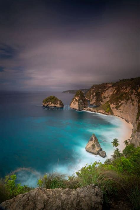 Luftbild Des Diamantenstrandes Auf Der Insel Nusa Penida Bali Stockfoto