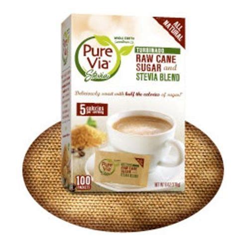 Pure Via All Natural Stevia And Turbinado Raw Cane Sugar Blend Packets