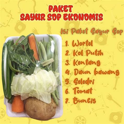 Jual Paket Sayur Sop Ekonomis Murah Sayur Box Murah Sayur Segar Siap